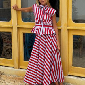 STRIPED SHIRT WITH TIED DETAIL