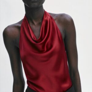 SATIN HALTER TOP