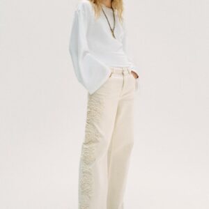 Z1975 MID-WAIST WIDE-LEG STRUCTURED FLORAL JEANS
