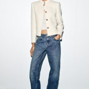 CROPPED TEXTURED BLAZER