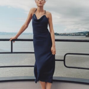 CAMISOLE DRESS WITH GOLD-TONE DETAIL