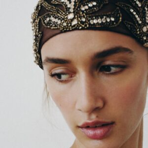 TULLE AND BEAD HEADPIECE