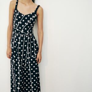 POLKA DOT MIDI DRESS WITH BELT