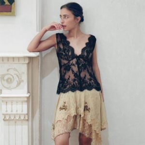 ASYMMETRIC TULLE SEQUIN SKIRT