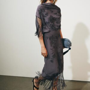 ZW COLLECTION EMBROIDERED FRINGE DRESS