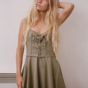 EMBROIDERED POPLIN MINI DRESS