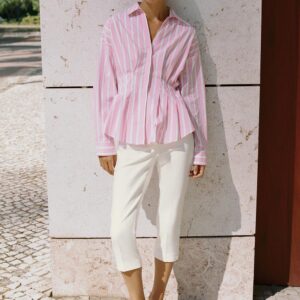 PLEATED STRIPED SHIRT