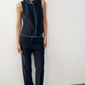 CONTRAST TRIM TROUSERS