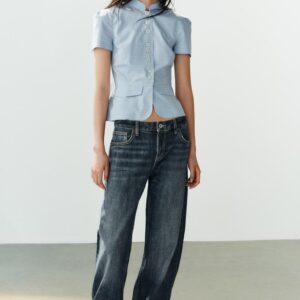 CHECK PEPLUM TOP