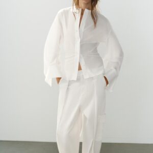 POPLIN SHIRT WITH VOLUMINOUS SLEEVES