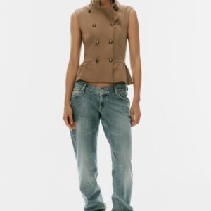 PEPLUM BUTTONED WAISTCOAT TOP