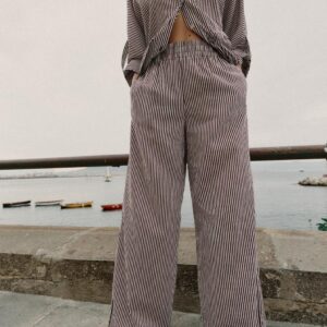 STRIPED WIDE-LEG TROUSERS