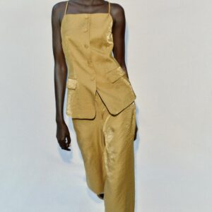 WRINKLED-EFFECT STRAIGHT TROUSERS