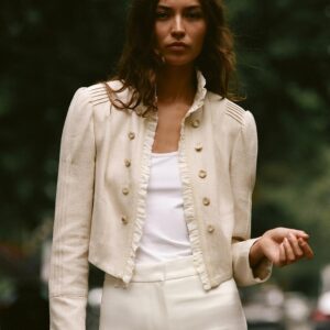CROPPED RUFFLE BLAZER