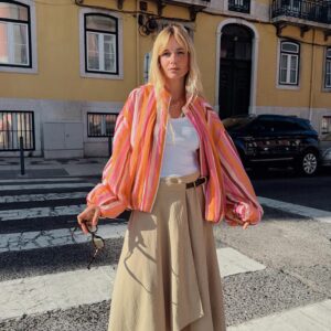 STRIPED BOMBER JACKET