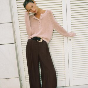 WIDE-LEG SATIN TROUSERS WITH BELT