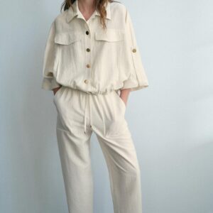 SAFARI BLOUSE WITH TURN-UP SLEEVES