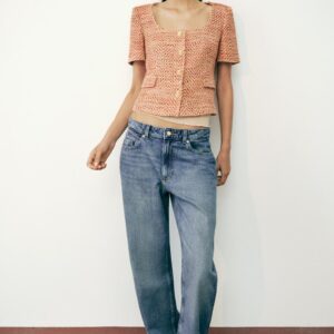 SHORT SLEEVE ROUND NECK BLAZER