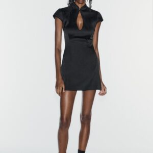 SATIN CUT-OUT MINI DRESS