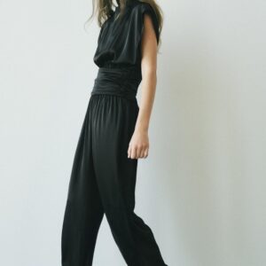 SATIN JUMPSUIT WITH SASH