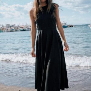 VOLUMINOUS TRENCH MIDI DRESS