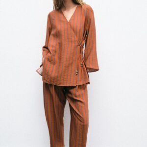 STRIPED WRAP JACKET