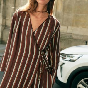 STRIPED WRAP JACKET