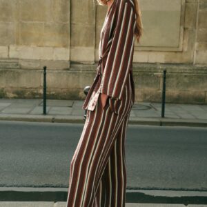 STRIPED WIDE-LEG TROUSERS