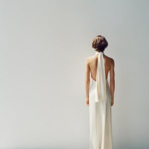 LONG SATIN DRESS WITH TIE DETAIL