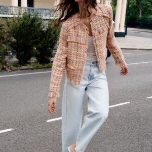 TEXTURED FRINGED BLAZER