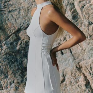 HALTER NECK DRESS WITH SIDE TIES