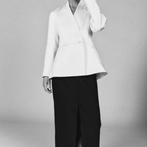 DOUBLE-BREASTED SATIN BLAZER