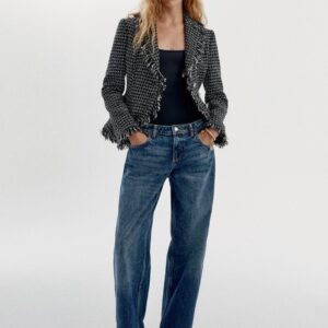 FRAYED TEXTURED BLAZER