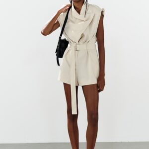 PLAYSUT WITH SHOULDER PADS AND BELT