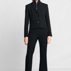 BLAZER AND FLARED TROUSERS SUIT WITH VENTS - BLACK