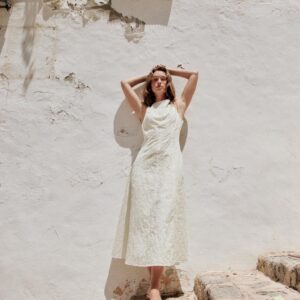 MIDI DRESS WITH CUTWORK EMBROIDERY