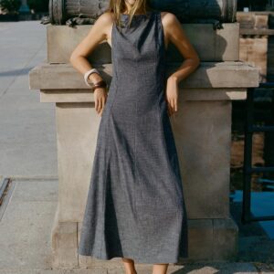 OPEN BACK MIDI DRESS