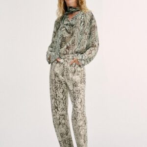 JEANS Z1975 STRAIGHT HIGH-WAIST LONG LENGTH ANIMAL PRINT