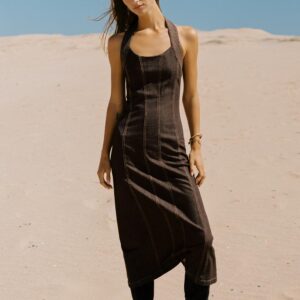 Z1975 DENIM HALTER MIDI DRESS