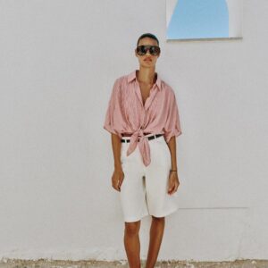 STRIPED SHIRT WITH KNOT