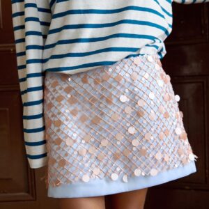STRIPED COTTON AND LINEN T-SHIRT