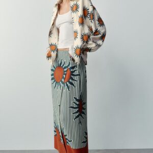 PRINTED MIDI PAREO SKIRT