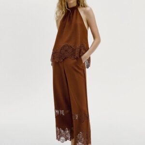HALTER TOP WITH CUTWORK EMBROIDERY