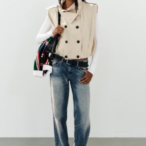 PLEATED BUTTON WAISTCOAT