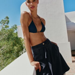TIE-BELT BERMUDA SHORTS