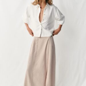 SHORT SHIRT WITH WIDE SLEEVES - WHITE