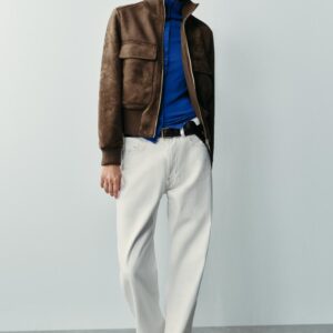 FAUX SUEDE BOMBER JACKET