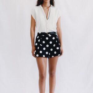 POLKA DOT BERMUDA SHORTS WITH BELT