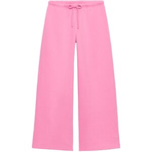 BASIC STRAIGHT-LEG PLUSH TROUSERS WITH ADJUSTABLE HEM - PINK