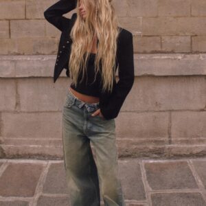 TAILORED BLAZER WITH SHOULDER PADS